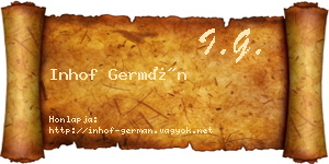 Inhof Germán névjegykártya